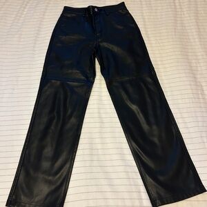 Mango Faux Leather High-Waist Pants